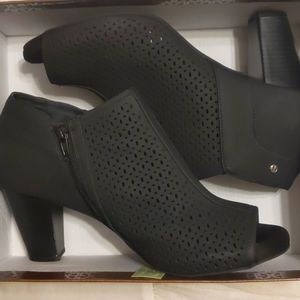 Black Open Toe Ankle Booties